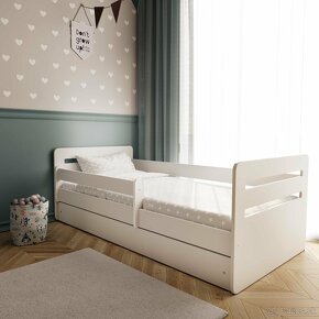 Detská posteľ biela, 180x80 cm + uložný priestor, matrac - 7