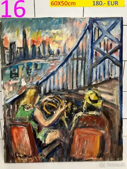 Obrazy olejomaľby rôzne tematiky viac kusov - 7