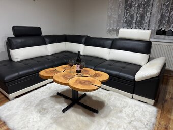 Dizajnový konferenčný stôl – masívny dub & epoxid - 7