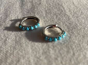 Strieborné náušnice s tyrkysom - 7