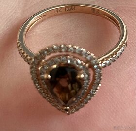Zlatý prsteň s Quartzom a diamantami - 7