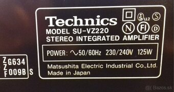 125W zosilnovac TECHNICS SU-VZ220 trieda Class A Japan =az22 - 7