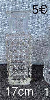 Svietniky a váza - číre sklo - 7