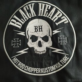 Motorkárska kožená vesta Black heart w-tech - 7