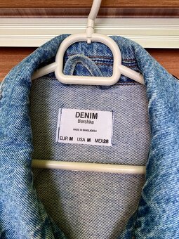 Džínsová dlhšia bunda BERSHKA, M - 7