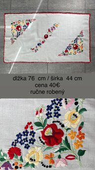 Predám retro ručne vyšívané kvetinkové obrusy aj iné. - 7