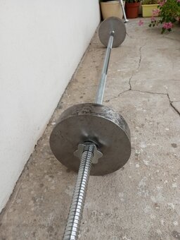 Pochromovaná EZ-činka a Rovná 180cm INSPORTLINE  30kg - NOVÁ - 7