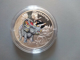 Predám 1 Oz striebornú mincu Triceratops (proof) - 7