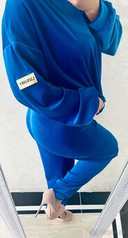 Damska talianska velurova suprava royal blue - 7