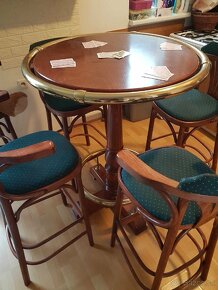 Vzácny kartársky stôl + 5 ručne vyrobených stoličiek - 7