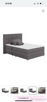 Elektrická polohovacia posteľ, boxspring, sivá, 120x200 - 7
