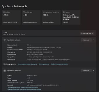 herný notebook ASUS TUF Gaming F17 RTX 3050 - 7
