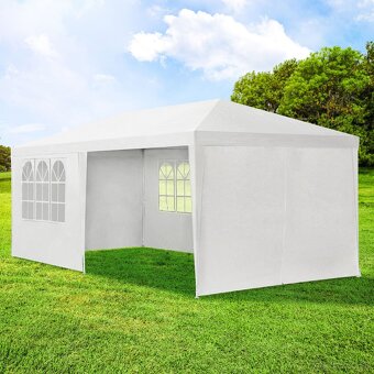 Párty stan 3 x 6 m modrý sivý biely červený - 7