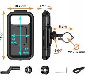 eXtreme 167-HARD vode odolný kovový držiak na telefón na ria - 7