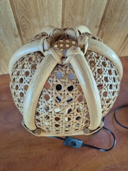 Retro ratanová stolná lampa - 7