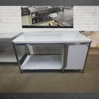 Nerezový pracovný stôl so spodnou policou - 7