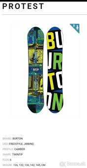 142 cm freestyle / jib snowboard BURTON PROTEST - 7
