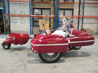 Jawa 350 sajdka sidecar postranny vozik + zadný vozik - 7