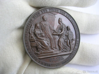 AE medaila 1879 Franz Joseph I.+Elisabeth 25.výročie svadby - 7