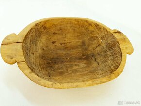 Stará drevená nádoba - Dlabaná miska - old wooden bowl - 7