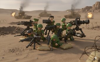 Rôzne sety vojakov 7 + doplnky - typ lego - nové - 7