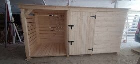 Masívny drevník s náraďovňou 360 cm s montážou a s dovozom - 7