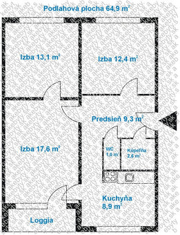 PREDAJ- 3izb.byt , s loggiou 68 m, Bílikova ul., Bratislava - 7