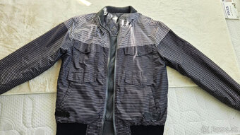 Pánska bunda na zips, GLO-STORY, sivá s bielymi pruhmi, M/L - 7