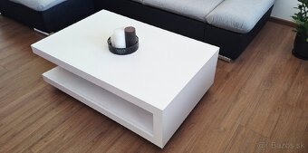 Konferenčný stolík Lyon, biely lesk - 7