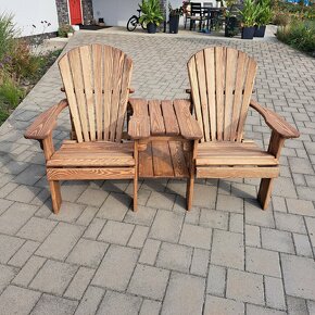 Záhradné sedenie, Lavicka,Adirondack,drevené kreslo z masívu - 7