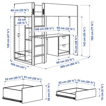 Vysoká detská posteľ Ikea Småstad - 7