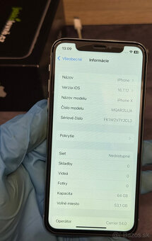 Apple iPhone X 64 GB Silver / nová batéria - 7