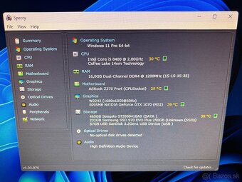 Herný PC (I5 8400,GTX 1070 8GB,16GB DDR4,SSD+HDD,W11) - 7