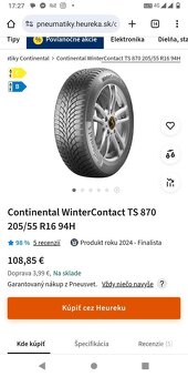 5 x 112 R 16 + zimné pneu Continental. - 7