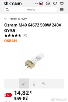 Divadelný reflektor 500w fresnel s clonami - 7