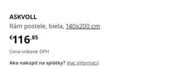 Predám novú zabalenú posteľ 140x200 + 2x rošt 70x200 - 7
