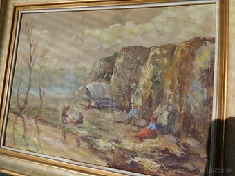 Kočovníci-olej na plátne 1952, 38 x 48 cm 2 kusy - 7
