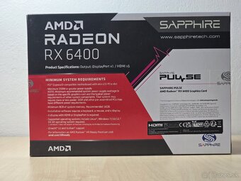 Sapphire AMD RX 6400 4GB VRAM PCie 4.0 grafická karta - 7