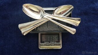 Investičné striebro –čajové lyžičky sada–rok cca 1900– 114g - 7
