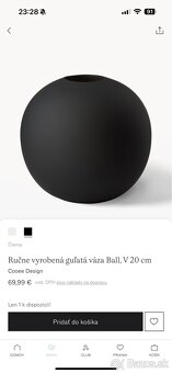 Čierna matná váza “Ball” od Cooee Design - 7