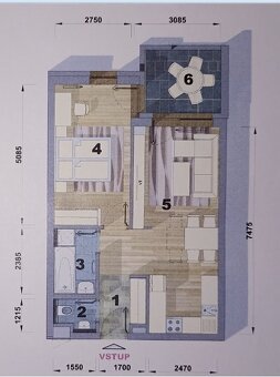 Prenájom Zelená stráň s výhladom - 2 izb.byt + 2 park.miesta - 7