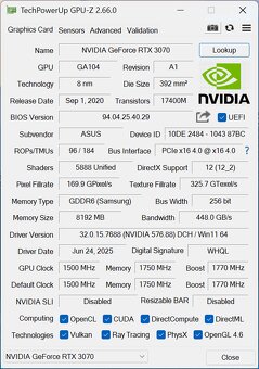 ASUS GeForce DUAL RTX 3070 O8G - 7