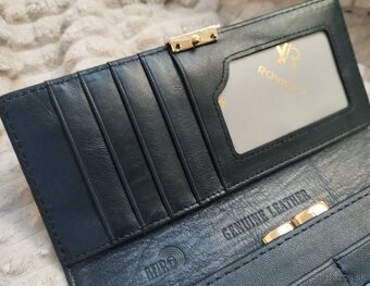 Modrá kožená peňaženka - 7