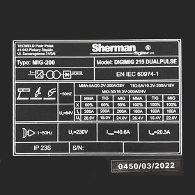 Zváračka CO2 Sherman DIGIMIG SYNERGIC 200,200X,200PULSE - 7