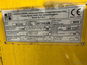 Ručný vysokozdvižný vozík Hyster S1.2AC 2014 - 7