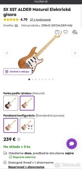 SX SST ALDER Stratocaster elektrická gitara - 7