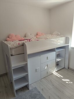 Detská poschodová posteľ s písacím stolíkom - 7