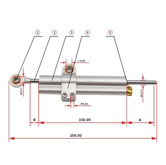 Predám nový tlmič riadenia na motorku s logom Ohlins - 7