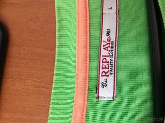 REPLAY originál limetkove pánske tricko dlhy rukav L/XL - 7