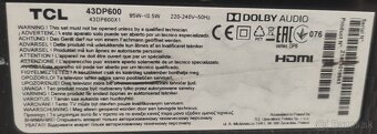 Predám 4KUHD SMART TV TCL 43DP600 (108cm) - 7